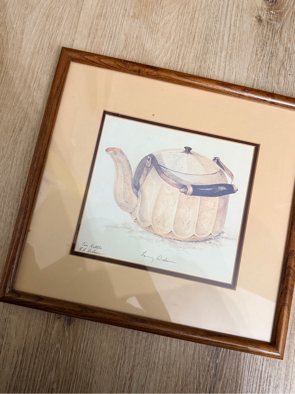 Tea kettle by Larry Dodson Wall Art - Cream and Brown